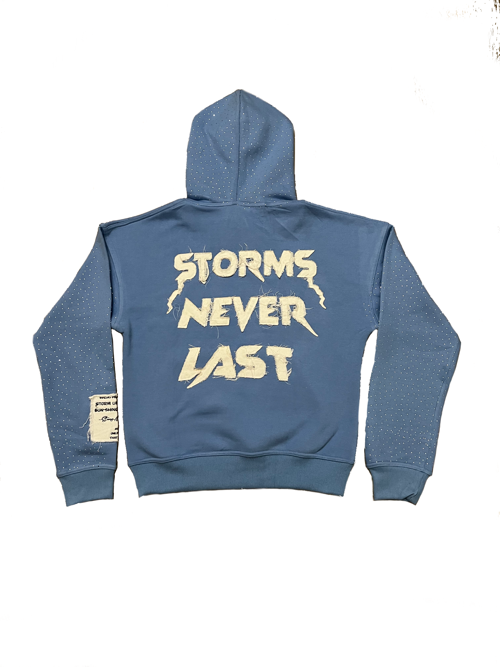 Signature Rhinestone Hoodie (UNC Blue)