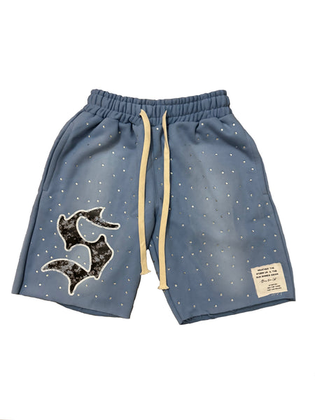 V2 Rhinestone Shorts (UNC Blue)