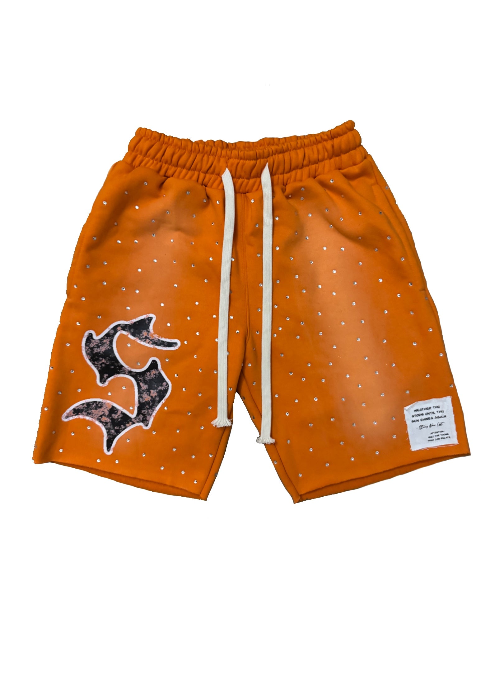 V2 Rhinestone Shorts (Orange)
