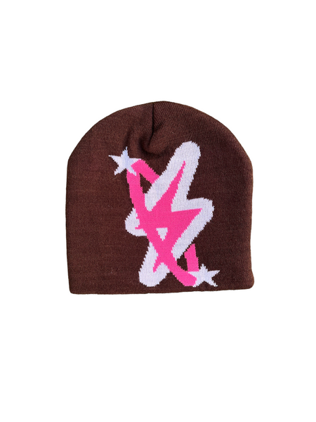 Brown & Pink Beanie